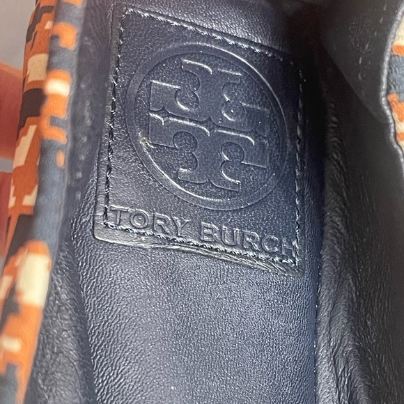 Tory Burch Tribal Aztec Brown Blue Ballet Flats Loafers Womens Size 9M - Picture 11 of 11